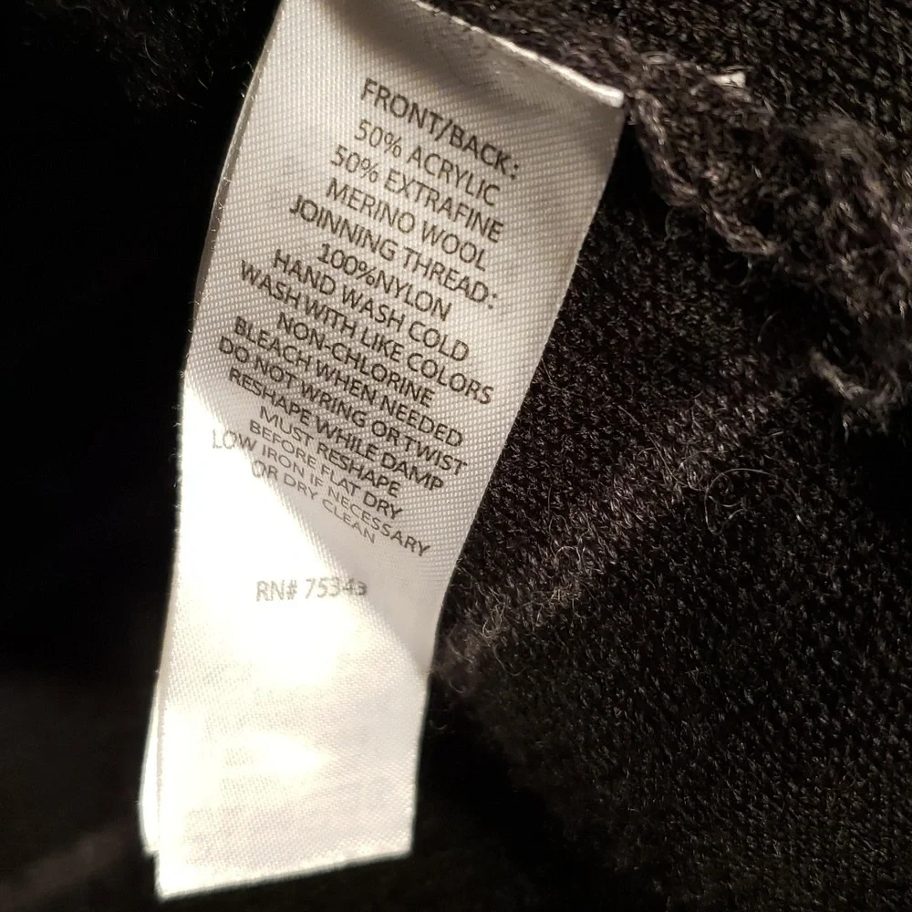 Max Studio cardigan w/ hood stripe black and grey wool SzS